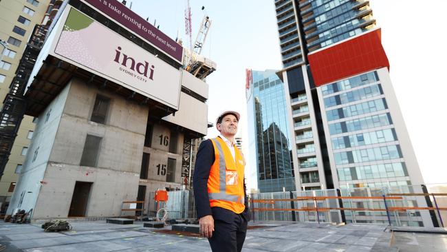 Investa Property Group CEO Peter Menegazzo at the site of an Indi build-to-rent development in Sydney on Wednesday. Picture: John Feder