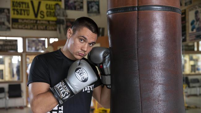 Tim Tszyu will fight for the Australian super welterweight title against Joel Camilleri in Sydney on Wednesday. Picture: Justin Lloyd.