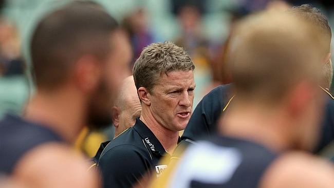 Robbo says Richmond coach Damien Hardwick could simply set a theme for this week before the Tigers tackle GWS. Picture: Alex Coppel