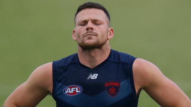 Territorian Steven May of the Demons during a training session at Lathlain Park on September 18, 2021 in Perth, Australia. Photo: Michael Willson/AFL Photos via Getty Images