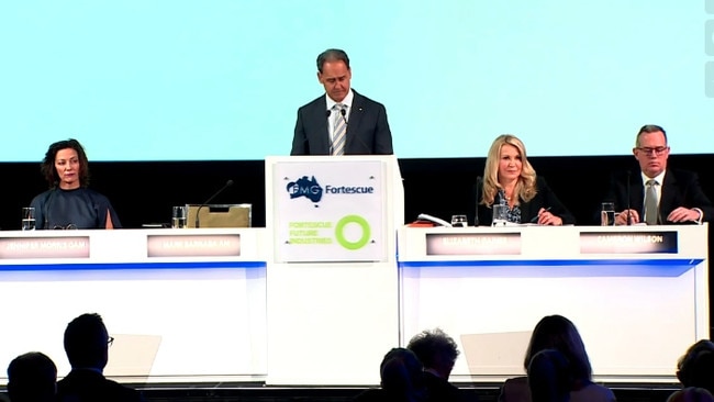 Jennifer Morris, Mark Barnaba, Elizabeth Gaines and Cameron Wilson at Fortescue’s 2021 AGM.