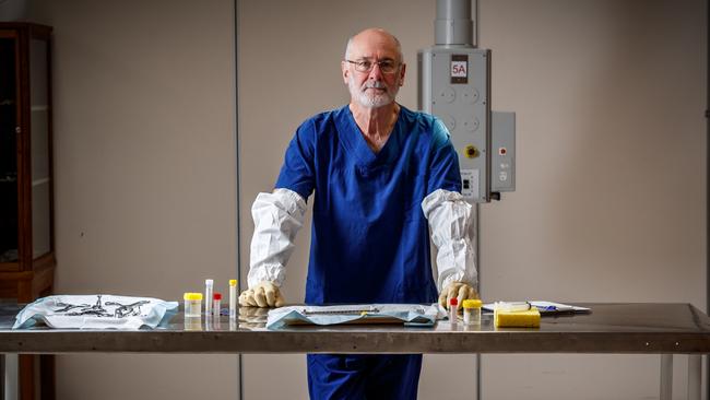 Pathologist Roger Byard in the Ray Last Laboratories. Picture Matt Turner.