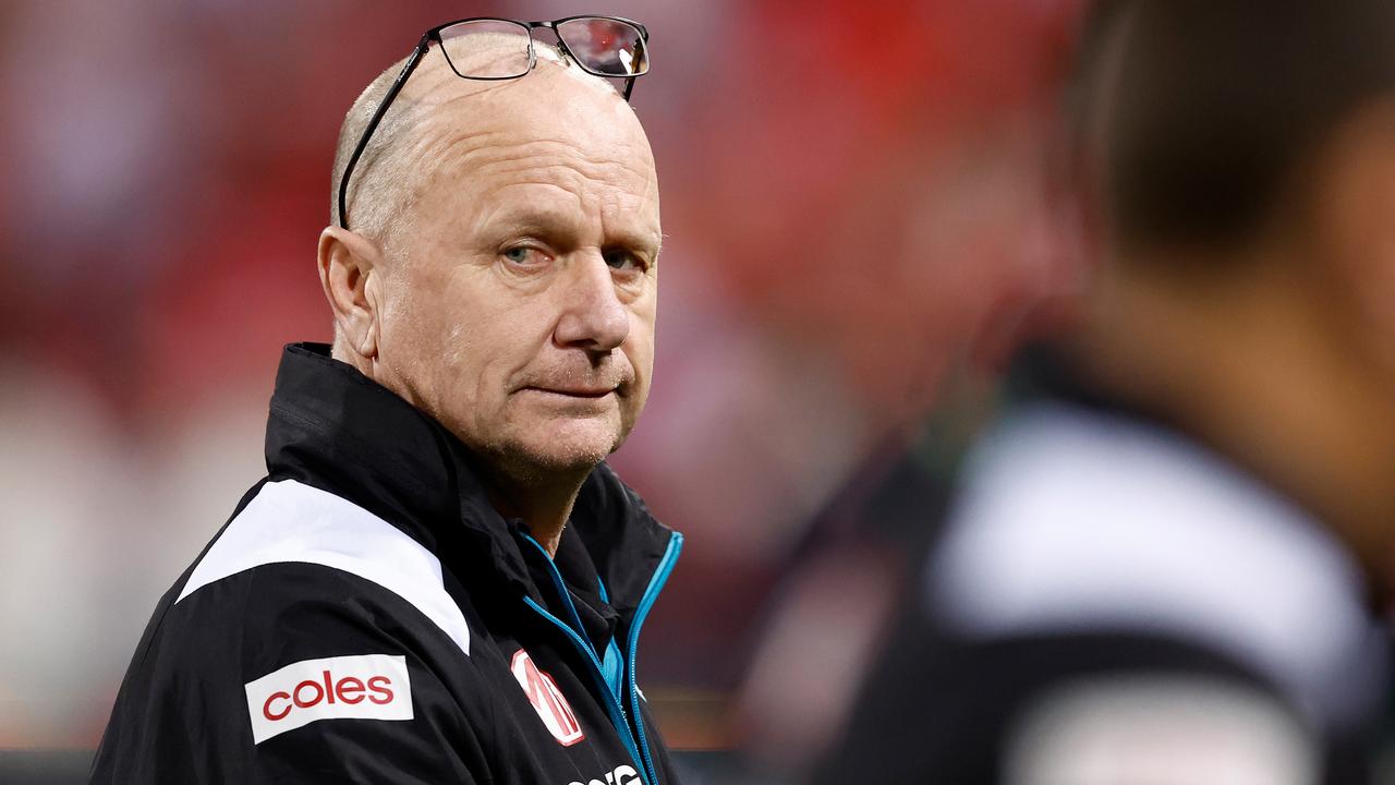 AFL 2024: Port Adelaide footy boss Chris Davies press conference, Ken Hinkley's future, report he could step down, link to Collingwood, trade targets, Dan Houston, Jack Lukosius, Ivan Soldo, Travis Boak