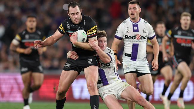 Isaah Yeo looking to muscle his way to a third NRL premiership with the Panthers. (Photo by Matt King/Getty Images)