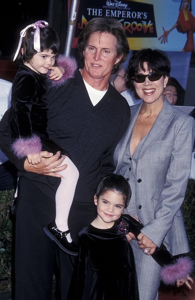 Bruce, Kris, Kendall and Kylie Jenner attend the world premiere of “The Emperor’s New Groove” on December 10, 2000 in Hollywood. Picture: Getty