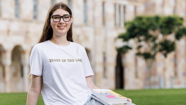 17 year old Jackie Grist will be the first in her family to attend university when she commences a Bachelor of Arts in Education (Secondary) at UQ in 2025. Picture Lachie Millard