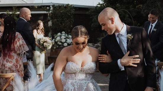 The couple on their wedding day last year in April. Picture: Instagram