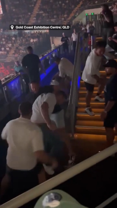 Brawl erupts in crowd of Jai Opetaia fight