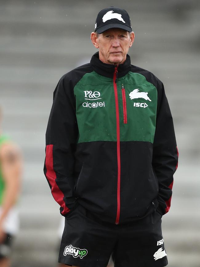 Wayne Bennett as Rabbitohs coach in Feb this year. Picture: Matt King/Getty Images