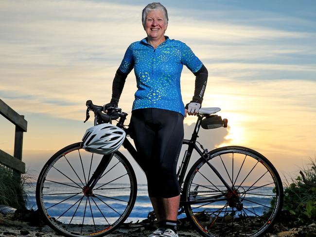 Roz Anderson keeps active through cycling around Port Macquarie. Picture: Nathan Edwards