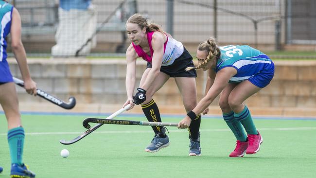 Natarlia Smith (left) of Gold Coast and Jade Reid of Tweed. Picture: Kevin Farmer