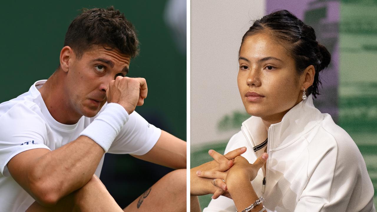 It was a tough day for Aussie Thanasi Kokkinakis, while Emma Raducanu crashed out.