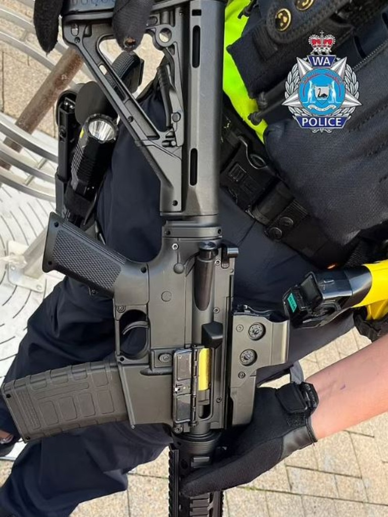 The weapon fires water gel pellets and is prohibited in WA. Picture: WA Police