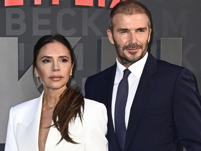 LONDON, ENGLAND - OCTOBER 03: Victoria and David Beckham attend the Netflix 'Beckham' UK Premiere at The Curzon Mayfair on October 03, 2023 in London, England. (Photo by Gareth Cattermole/Getty Images)