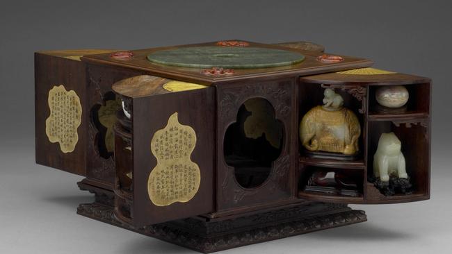 A Qing dynasty curiosity box is just one of the treasures from the National Palace Museum, Taiwan, on display at the NSW Art Gallery. 