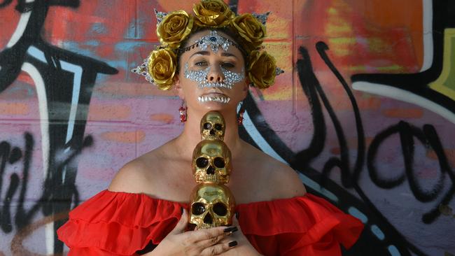 Global Dance Collective director Cara Griffin is set for this Saturday's Day of the Dead Fiesta at Otherwise. Picture: Evan Morgan