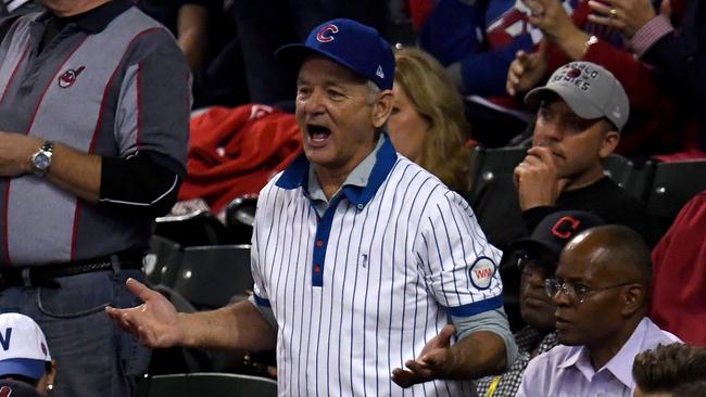 Actor Bill Murray attends Game Six of the 2016 World Series.