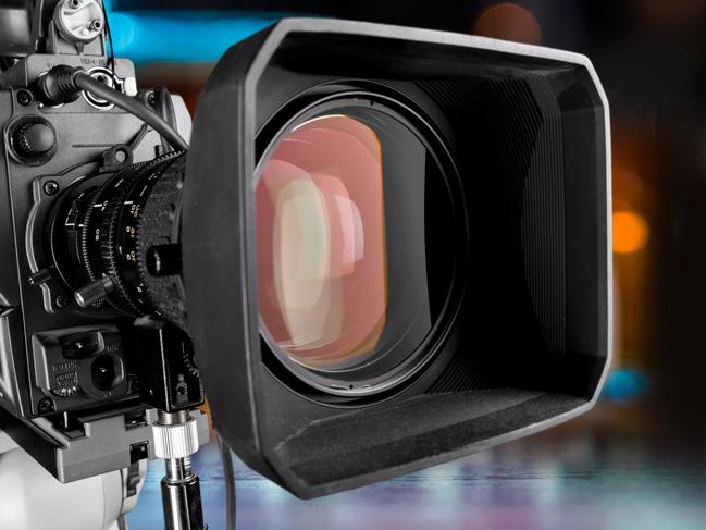 Close-up of a Television Camera lens. Istock