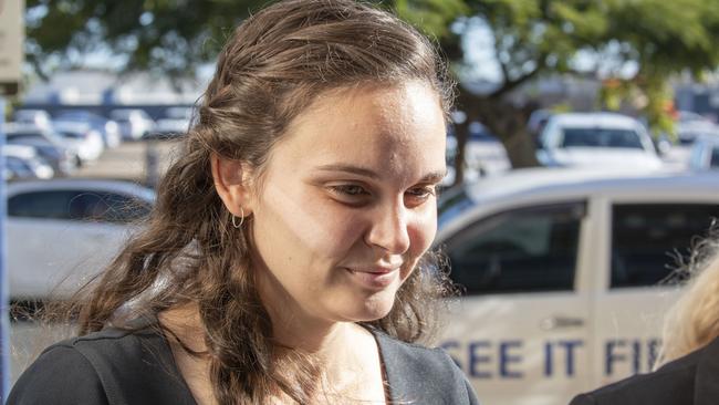 Dreamworld ride operator Chloe Brix (right) is seen arriving at the inquest into the Dreamworld disaster at the Southport Courthouse on the Gold Coast, Friday, June 22, 2018. Cindy Low, Kate Goodchild, her brother Luke Dorsett and his partner Roozi Araghi all died when Dreamworld's Thunder River Rapids ride malfunctioned in October 2016. (AAP Image/Glenn Hunt)