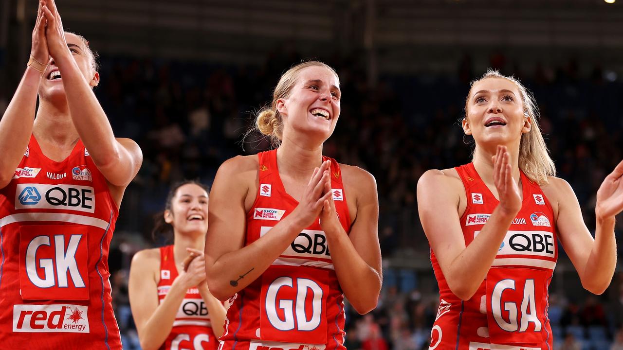 Turner (C) has had a decade on the professional netball circuit - but still feels the pinch like many of her teammates. Picture: Getty