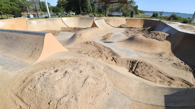 The Esplanade Skate Park when it was full of sand during the Covid-19 pandemic. Picture: Alistair Brightman