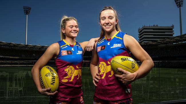 Ella Smith (left) played one game for the Lions. Picture: Zak Simmonds