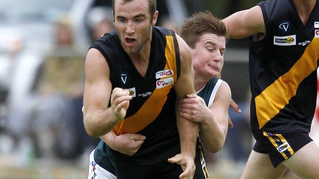 Goulburn Valley Football Club, Round 1, Rochester Tigers v Echuca Bombers, Rochester won 12-14-86 v 11-8-74, at Rochester, James Brain, 25    , Rochester Tigers  &  Ashley Carmody, 52   ,  Echuca Bombers