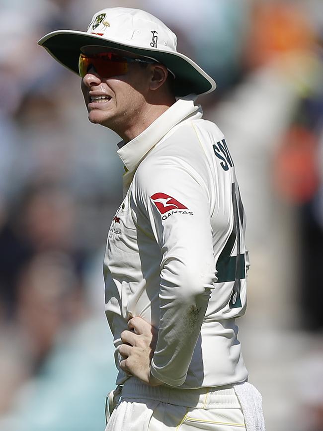 Steve Smith after dropping Joe Root. Picture: Getty Images