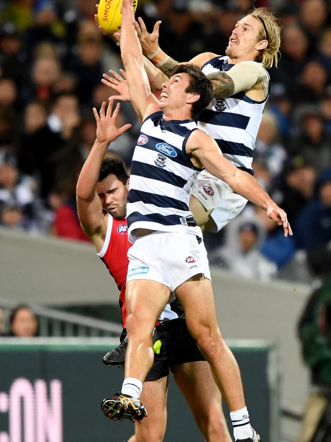 Tom Stewart and the Cats covered Saint Paddy McCartin on most occasions. Pic: AAP