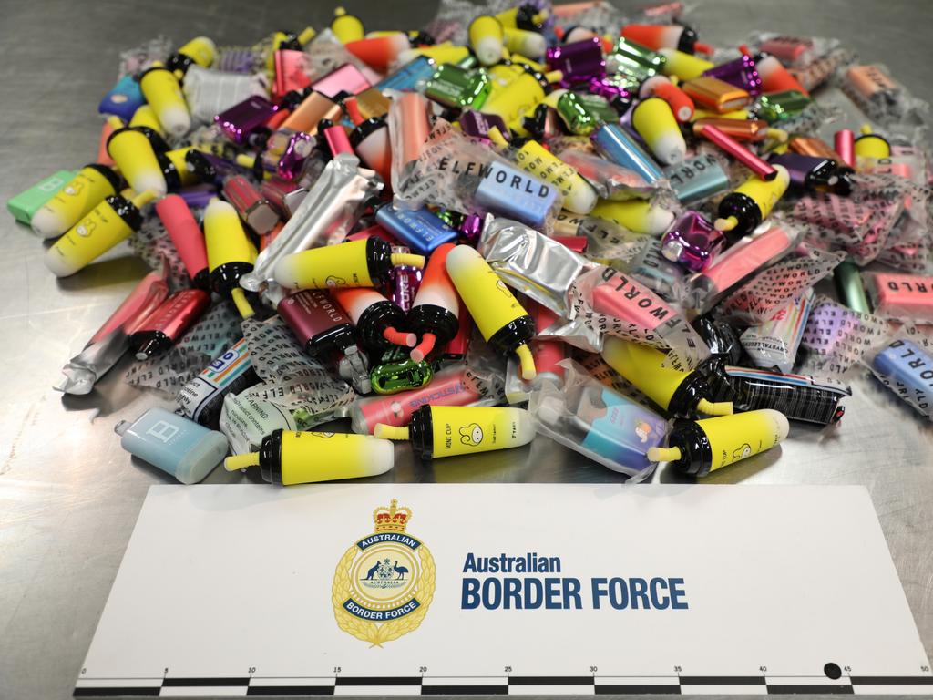 Authorities have stopped 1.5 million vapes at the border since January 1. Picture: Australian Border Force.