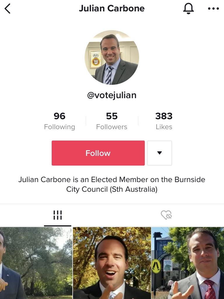 The people @votejulian's TikTok account is following includes multiple accounts claiming to be run by teens.