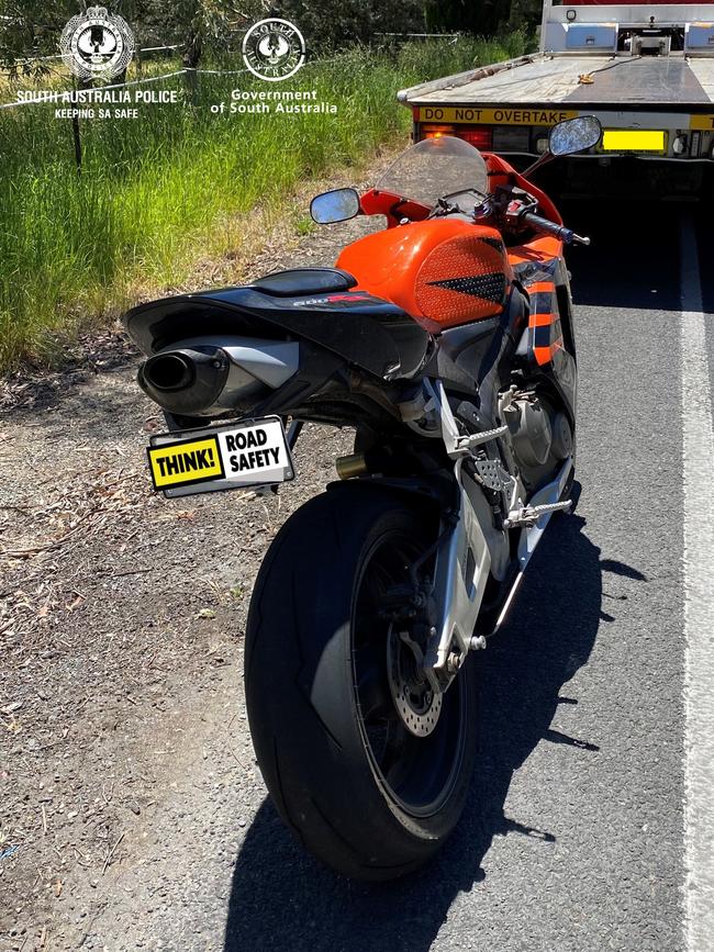 The man’s bike was impounded for 28 days. Picture: SA Police