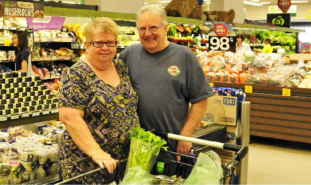 PROUD AUSSIES: Gillian Hickey and Graeme Hill were good at doing cheap shopping for a little while but have chosen to buy Australian products they like. Picture: Campbell Gellie