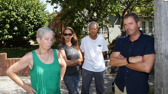 (L-R) Francine Symonds, Lisa Walpole, Andy Laban and Kim Reddin are concerned about a boarding house earmarked for 65 Willis St and 27 Meeks St at Kingsford. Picture: Craig Wilson