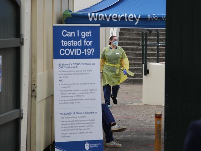 St Vincents Hospital has set up mobile Coronavirus testing clinic in the Bondi Pavillion. Picture: Rohan Kelly