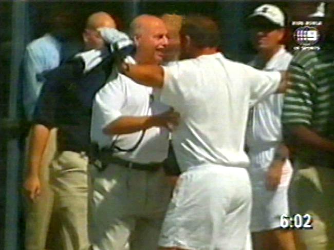 Damir was thrown out of the venue with the tournament’s security boss telling him: “You come back and you’re under arrest.” Dokic shouted at onlookers and media: “He fight me. He grabbed me.” Damir also reportedly said: “This is the f**king biggest crime in the world.” Photo: Channel 9