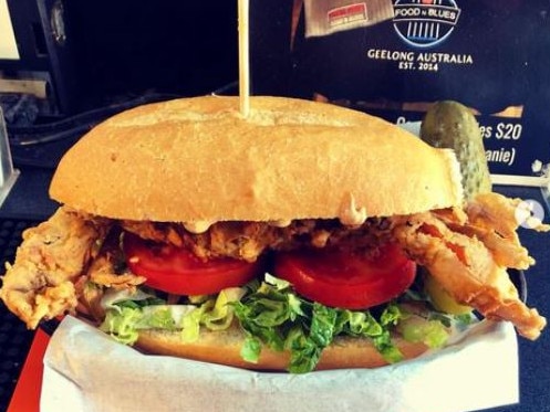 The soft shell crab po'boy from Pistol Pete's Food 'n Blues. There are also many burger choices.