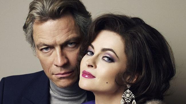 Dominic West and Helena Bonham Carter as Richard Burton and Liz Taylor in the BBC production <i>Burton and Taylor.</i>