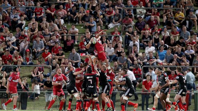 A healthy crowd watched the Reds tackle the Crusaders at Ballymore.