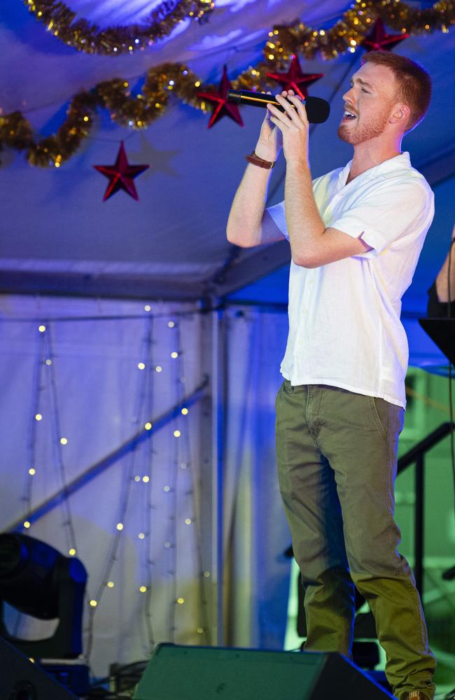 Campbell Venz on stage for Triple M Mayoral Carols by Candlelight, Sunday, December 8, 2024. Picture: Kevin Farmer