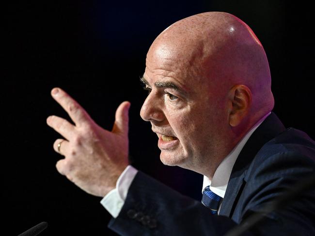 Infantino blasted the ‘hypocrisy’ of World Cup coverage. Picture: Fabrice Coffrini/AFP