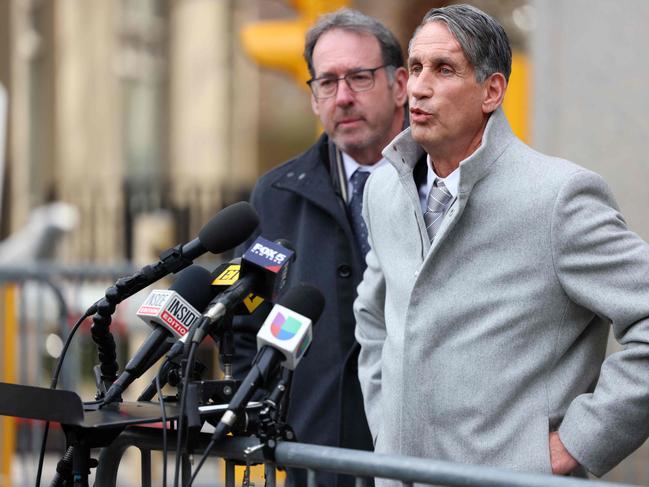 US actor Justin Baldoni's lead counsel, Bryan Freedman, speaks to the press at US District Court. Picture: AFP