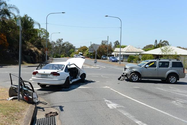 A 2012 crash on the corner of Pine and Delacy Sts. . Picture: Sarah Harvey