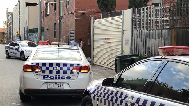 Police cars outside The Regal, which has now been shut down, in March.