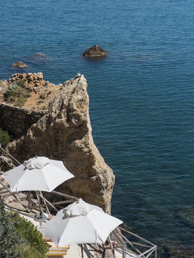 The beach at Hotel Il Pellicano in Porto Ercole