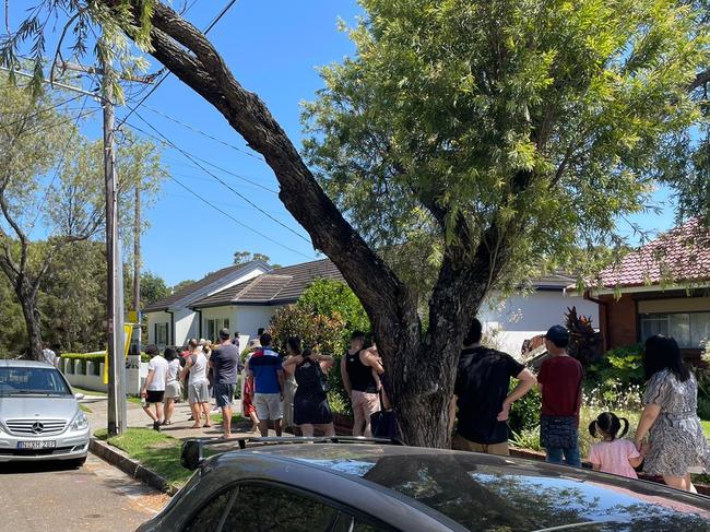 Buyers queue up for an open house in the inner west.