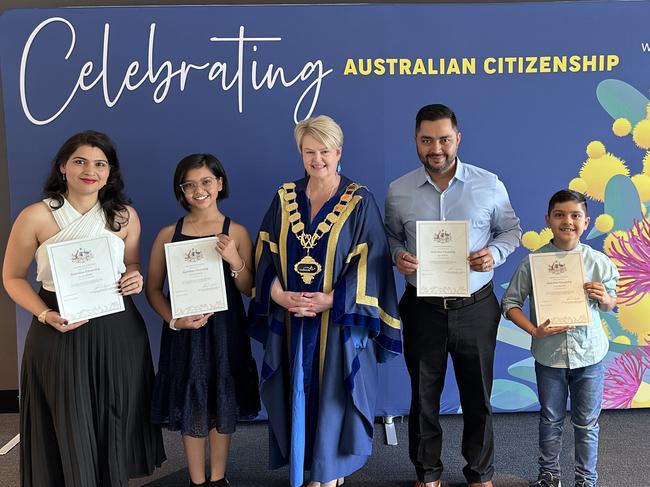 Ajay Kaushik and his family waited less than four months for his citizenship ceremony after registering at Wyndham. Picture: Supplied.