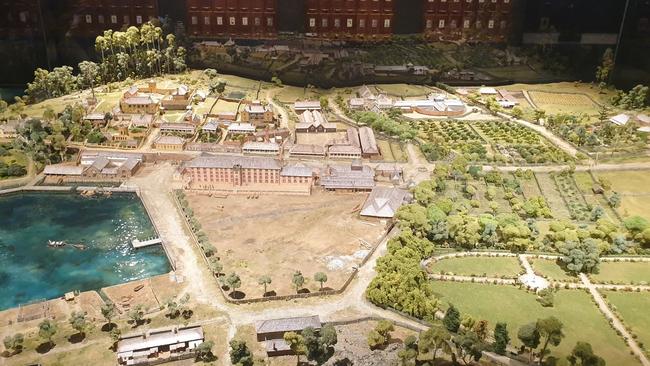 The huge 3.5 metre by 2.5 metre three-dimensional model of Port Arthur is built to scale and depicts the site in 1870. Picture: Supplied