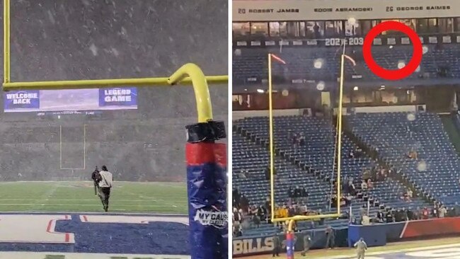 Wild weather wreaked havoc on the Bills Patriots game.