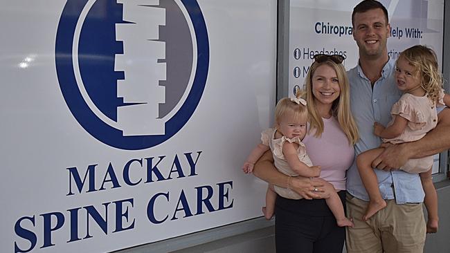 Dr George Hannaford and wife Amanda have opened the doors to their new Chiropractic clinic in the heart of town alongside their daughters 2-year-old Matilda and 11-month-old Eloise.